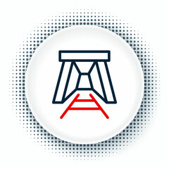 Line Mine entrance icon isolated on white background. Colorful outline concept. Vector