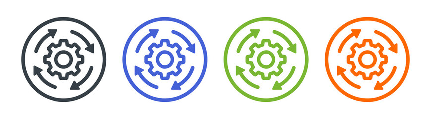 Setting icon set. Cogwheel symbol
