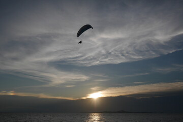 paraglider over the sea