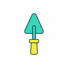 Filled outline Trowel icon isolated on white background. Vector