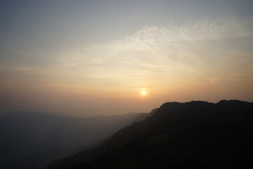 sunset in the mountains