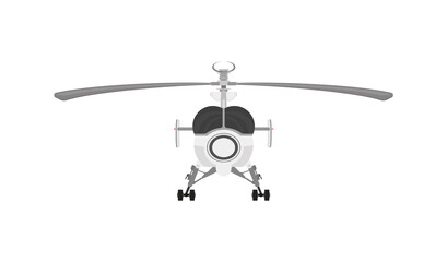Helicopter isolated. Front view. Vector flat style illustration.