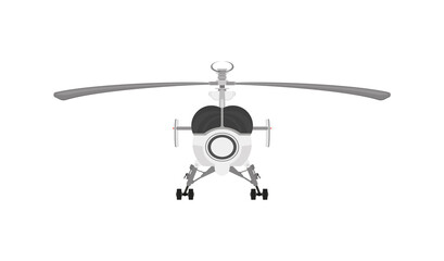 Helicopter isolated. Front view. Vector flat style illustration.