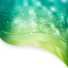 Blue and Green Wave Powerpoint Background Vector Image