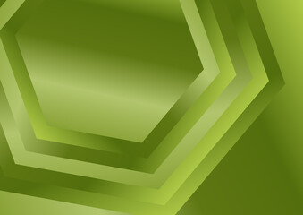 Moss Green Gradient Concentric Hexagon Shape Background