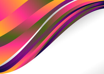 Green Orange and Pink Wave Background Template with Space for Your Text