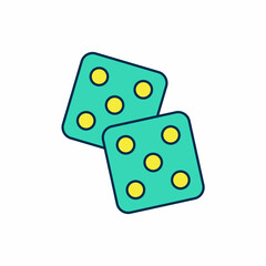 Filled outline Game dice icon isolated on white background. Casino gambling. Vector