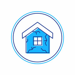 Filled outline House icon isolated on white background. Insurance concept. Security, safety, protection, protect concept. Vector