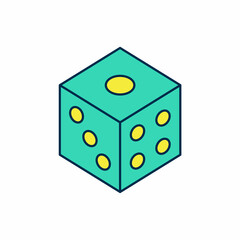 Filled outline Game dice icon isolated on white background. Casino gambling. Vector