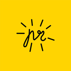 Fototapeta premium PR hand drawn icon. Public relations sketch