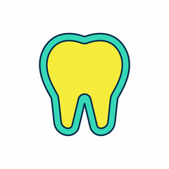 Filled outline Tooth icon isolated on white background. Tooth symbol for dentistry clinic or dentist medical center and toothpaste package. Vector
