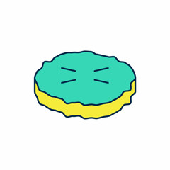 Filled outline Homemade pie icon isolated on white background. Vector