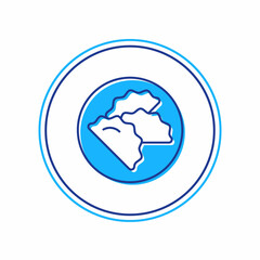 Filled outline Dumpling icon isolated on white background. Traditional chinese dish. Vector