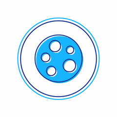 Filled outline Moon icon isolated on white background. Vector