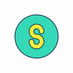 Fototapeta premium Filled outline Compass south icon isolated on white background. Windrose navigation symbol. Wind rose sign. Vector