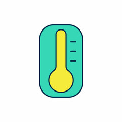 Filled outline Meteorology thermometer measuring heat and cold icon isolated on white background. Thermometer equipment showing hot or cold weather. Vector