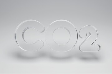 CO2 glass mark, carbon dioxide emissions, Glass 3d