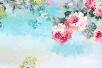 Abstract beautiful floral bouquet illustration