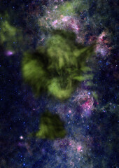 Star field in space and a nebulae