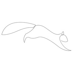 Single continuous line drawing of luxury squirrel for corporation logo identity. Company icon concept from chipmunk animal shape. Modern one line draw vector design graphic illustration