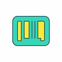 Filled outline Barcode icon isolated on white background. Vector