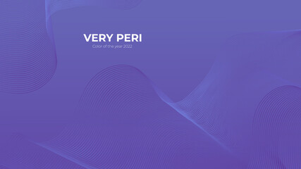 Fluid poster cover with modern very peri color of the year 2022. Violet and purple abstract geometrical template with blend shapes.