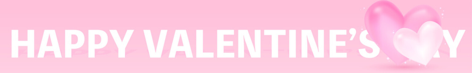 おしゃれな立体ハートのバレンタインデー用バナー　320x50 © TKM