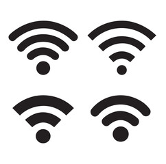 set of Wifi icon vector, wireless internet sign