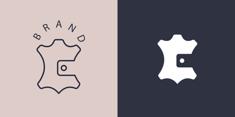 silhouette of a sample of leather, image of a finished product with a clasp