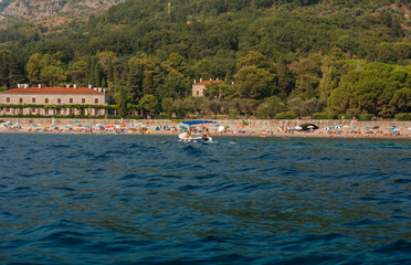 Fototapeta na wymiar Beautiful landscape, sea view to the Adriatic coast near Budva, Montenegro, Europe