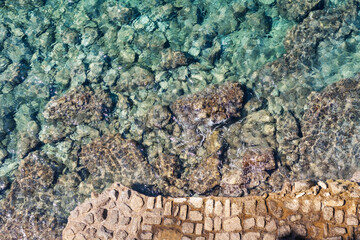 budva coast montenegro, adriatic sea and balkan mountains