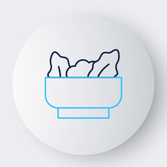 Line Wonton icon isolated on white background. Chinese food. Colorful outline concept. Vector