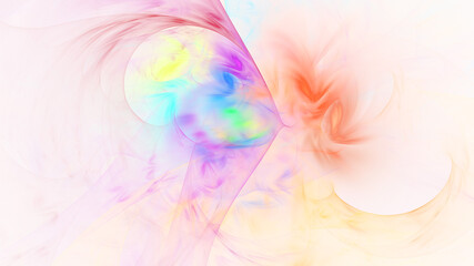 Fototapeta na wymiar Abstract colorful smoky shapes. Fantasy rainbow background. Digital fractal art. 3d rendering.