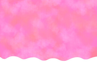 背景素材　水彩で描いたの波と空　ピンク