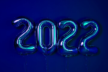 From above number balloons Celebrate party Poster Festive purple background