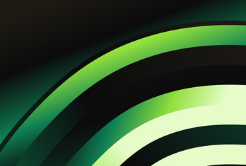 Green and Black Gradient Quarter Concentric Circles Background