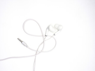 white headphones isolated on white background