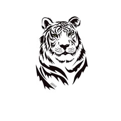 Stylized drawing of a tiger head. The symbol of the coming 2022.