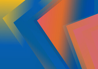 Fototapeta na wymiar Abstract Geometric Shapes Blue Yellow and Orange Gradient Background Vector Graphic