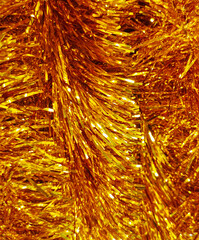Yellow tinsel as an abstract