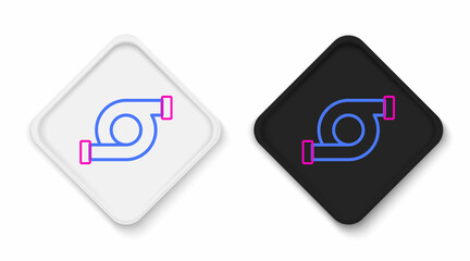 Line Automotive turbocharger icon isolated on white background. Vehicle performance turbo. Turbo compressor induction. Colorful outline concept. Vector