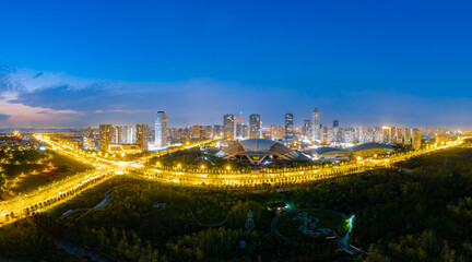 Night View of central business district, Nantong City, Jiangsu province