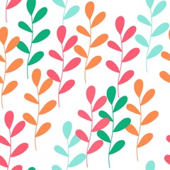 Seamless pattern with doodle flower on white background