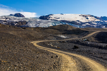 mountain road to the glacier
