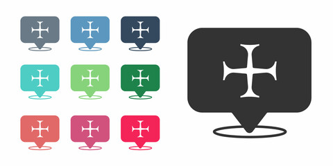 Black Crusade icon isolated on white background. Set icons colorful. Vector