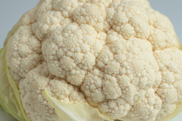 Fresh cauliflower cabbage vegetable on white background