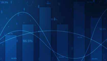 Business Growth graph on technology background, Futuristic raise arrow chart digital transformation abstract technology background. Big data and business growth currency stock and investment economy