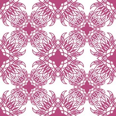 Seamless mandala pattern with line art flower for fabrics and textiles and packaging and gifts and cards and linens 
