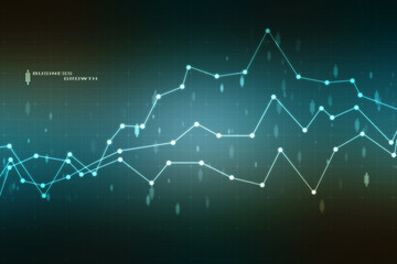 Business Growth graph on technology background, Futuristic raise arrow chart digital transformation abstract technology background. Big data and business growth currency stock and investment economy