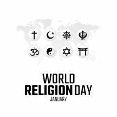 Obraz na płótnie Canvas vector graphic of world religion day good for world religion day celebration. flat design. flyer design.flat illustration.